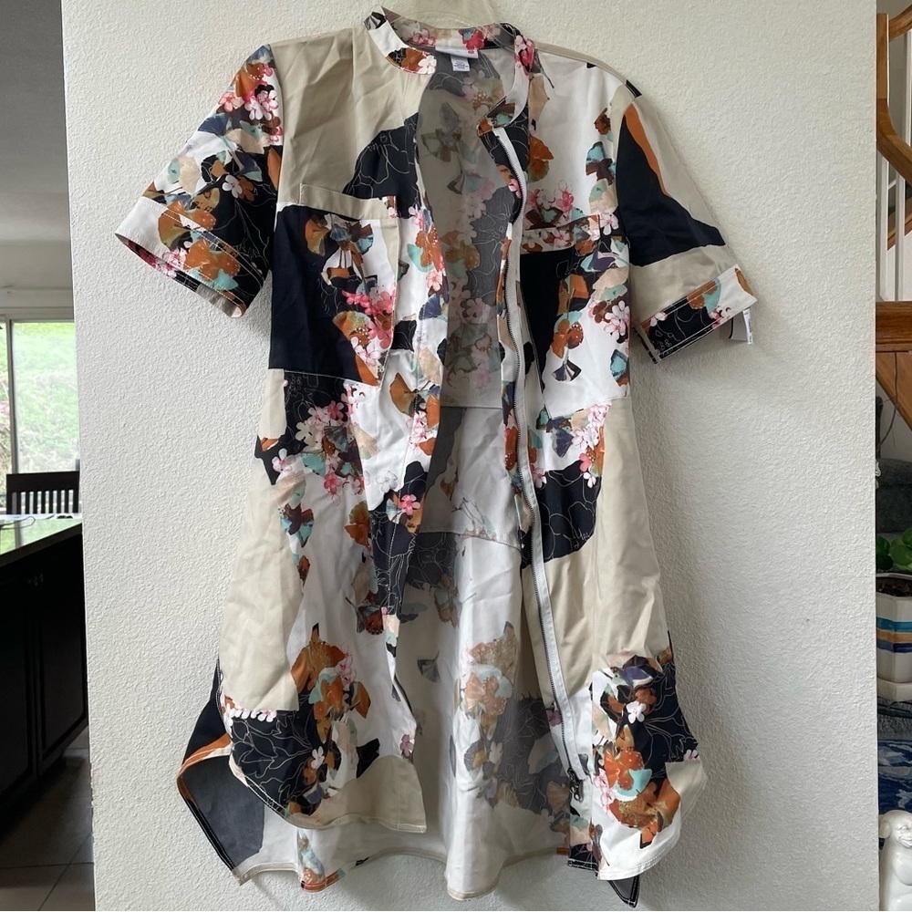 3.1 Phillip Lim floral print geometric asymmetrical retro womens dress